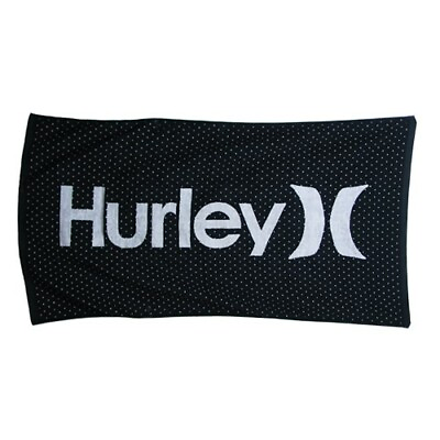 Hurley Jacquard Terry Beach Towel Polka Dot Black amp; White 31quot; x 59quot; New With Tag $28.00