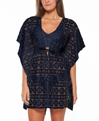 #ad Jessica Simpson Medium Embroidered Swimsuit Cover Up Dress V Neck $78 MSRP NEW $20.00