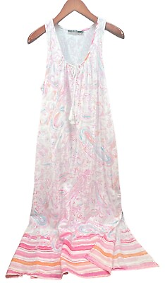 #ad Lauren Ralph Lauren Women’s L Pullover Maxie Long Beach Dress Paisley Pink $19.99