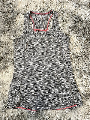 #ad Tangerine Womens Activewear Top Size Small Razor Back Stretch Active Gray White $14.50