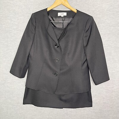 #ad Le Suit Size 14P Skirt Suit 14 Petite Blazer Jacket Solid Career Women’s $34.99