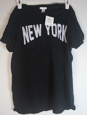 #ad Women#x27;s BP. Nordstrom#x27; size XL short sleeve t shirt black New York NWT $17.99