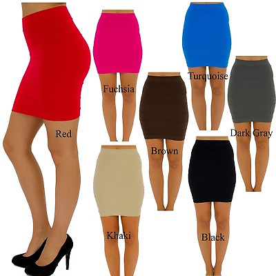 #ad MINI SKIRT Seamless Stretch Tight Short Fitted Body Con Clubwear Juniors Onesize $9.69