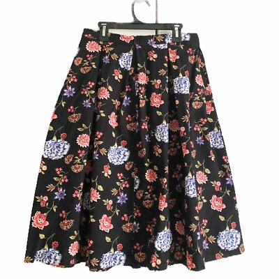 Forever 21 Floral Midi Skirt Pleated Skirt Length Victorian Size M $15.00