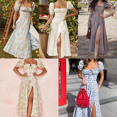 #ad Women Sleeveless Bohemia Long Maxi Dress Summer Beach Party Sundress $31.65