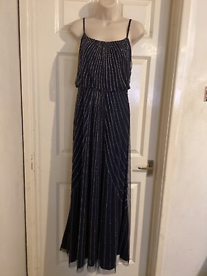 #ad #ad New Monsoon beaded evening dress size 16 party occasion cruise GBP 70.00