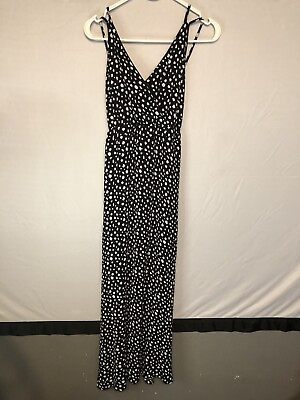 #ad Forever 21 Women’s Sleeveless Maxi Dress Black White Pattern Size Medium $8.99