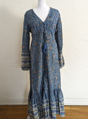 #ad #ad Veronica Beard Kameya Blue Floral maxi dress S? Boho $50.00