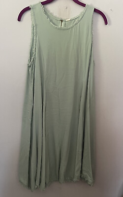 #ad Altar#x27;d State Women#x27;s Silt Green 100% Rayon Sleeveless Dress Boho Medium NWT $14.39