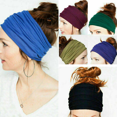 #ad #ad Women Yoga Sports Wide Headband Elastic Boho Hair Band Head Wrap Wristband #CA C $2.53