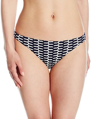 #ad Shoshanna Women’s Tortola Stripe Classic Bikini Bottom Navy White M $14.50
