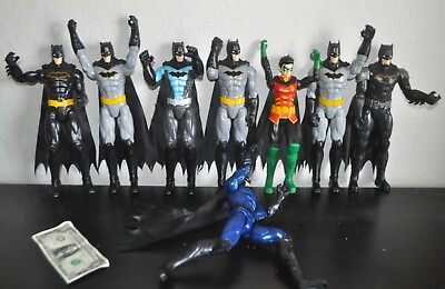 #ad EIGHT Spin Master SML 12quot; Batman Fully Articulated Action Figures PLUS One Robin $48.00