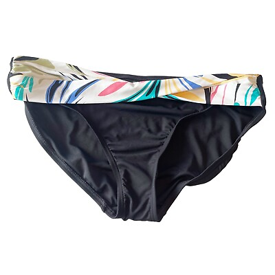 #ad Coco Reef U69124 star banded bikini bottom black retro swirl size XL NWT $31.20