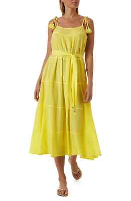 Melissa Odabash Fru 285984 Gauze Cover Up Sundress in Lemon Size Medium $213.75