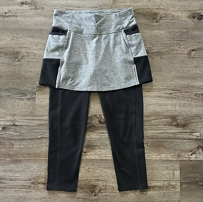 #ad ATHLETA Skirted Leggings Grey And Black Size XS $15.00