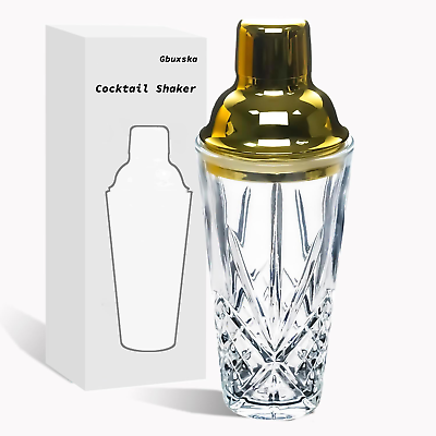 #ad Cocktail Shaker 14.5 Oz Glass Drink Shakers Cocktail for Bars Whiskey Cock... $16.99