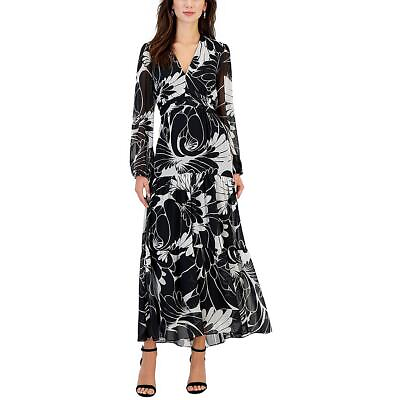 #ad Taylor Womens Black Ivory Printed Cocktail and Party Dress Petites 14P BHFO 4851 $27.99