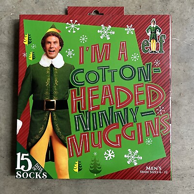 Men#x27;s Elf 15 Days of Socks Advent Calendar Christmas Size 6 12 NEW Buddy The Elf $4.95