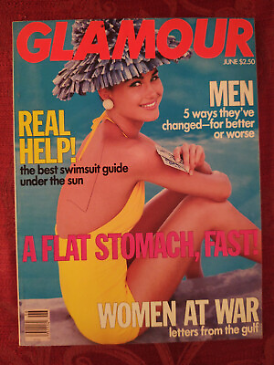 GLAMOUR magazine June 1991 Ebba Elmer Fashion Beauty Swimsuits Men $24.00
