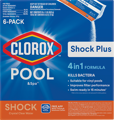 #ad Shock Plus Pool Shock for Swimming Pools 6pk $23.28