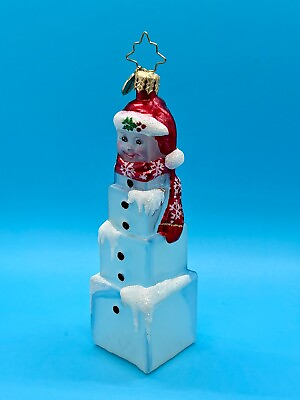 #ad #ad Rare Christopher Radko Dillard’s CUBED CUTIE Snowman Ornament – Read Desc $24.97