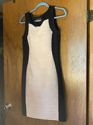 #ad Dana Buchman Black And Pink Sheath Cocktail Dress. Size 8. $18.00