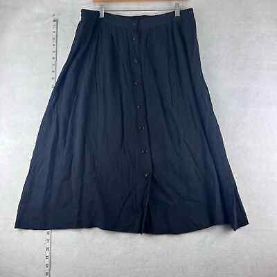 #ad #ad Lauren Alexandra Vintage Midi Button Up Skirt Women Plus Size 18 Black Modest $15.00