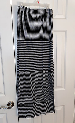 #ad Nicole miller striped maxi skirt long with slit Women’s Medium $12.99