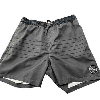 #ad Quiksilver Board Shorts Men Size L Gray Striped Swimwear SNAG BLEMISH $9.69