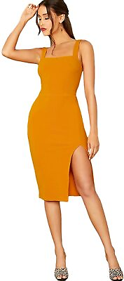 MakeMeChic Women#x27;s Sexy Split Thigh Tank Dress Bodycon Party Summer Dresses $33.67