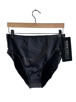 #ad Miraclesuit Women#x27;s Size 16 Black Bikini Bottom New $60.00