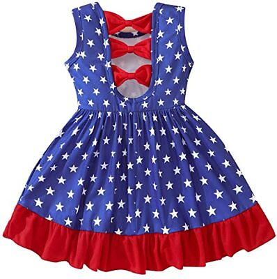 #ad Toddler Summer Dresses for Girls Leopard Print Dress 3 4T C American Flag Navy $25.62