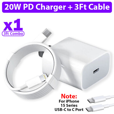 #ad #ad OEM Original Genuine Apple iPhone 15 14 13 Charger Cable 3f6ft 20W Power Adapter $10.49