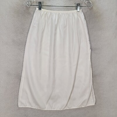 #ad Vtg Sears Womens Skirt Size S White Pull On Slit Classic The Doesnt Classic Slip $18.95