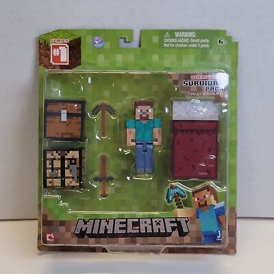 #ad #ad Official Minecraft 2014 Series 1 Overworld Player Survival Pack Playset B $15.99