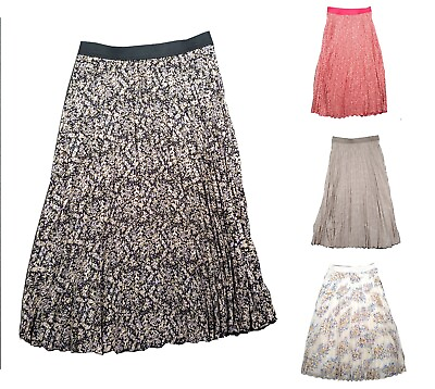 Vince Camuto Women#x27;s Elastic Waist Pleated Midi Skirt Multiple Size and Colors $14.49