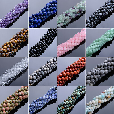 15quot; Wholesale Natural Gemstone Round Spacer Loose Beads 4MM 6MM 8MM DIY Craft $1.99