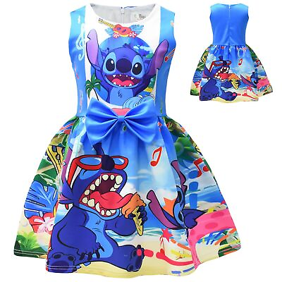 #ad #ad Lilo amp; Stitch Summer Dress Girls Girls Princess Dresses A Line Twirl Dress Baby $20.99