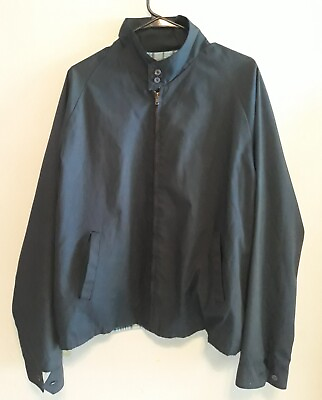 #ad Vintage OAKBROOK SPORTSWEAR Navy Men#x27;s Zip Front Jacket 1960s SEARS Size 46 Long $34.99