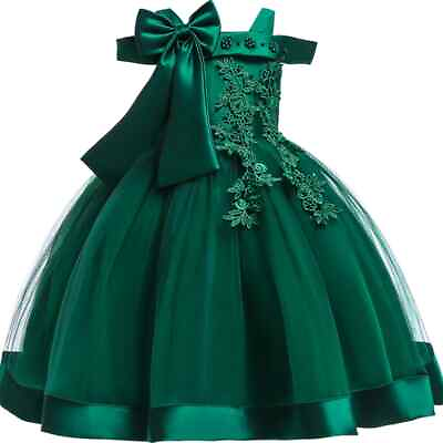 #ad 3 10 Years Kids Party Dresses for Girls Flower Wedding Dress with Bow Birthday $31.98