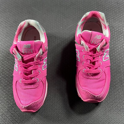 New Balance 574 Pink White Girls Athletic Running Youth Sneakers Shoes Size 10C $19.99