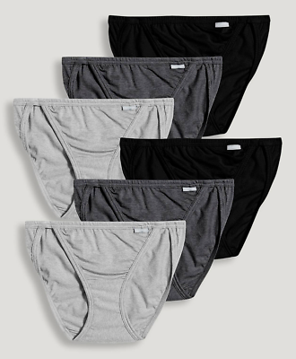 #ad #ad Women#x27;s Jockey 6 Pack String Bikinis Gray Asst 100% Cotton Comfort Underwear $40.00