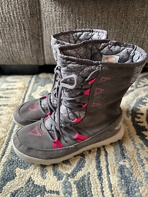 #ad The North Face Gray Thermoball Apres Snow Boots Size 7 Womens Pink Primaloft $49.99
