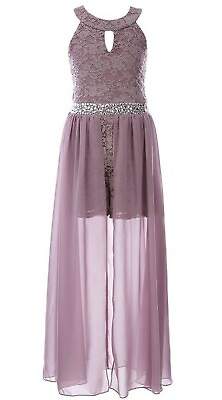 #ad Xtraordinary Big Girls Keyhole Glitter Lace Rhinestone Fanciful Maxi Dress 14 16 $42.99