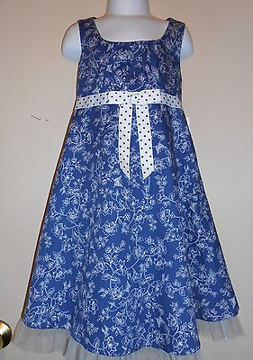 #ad Bonnie Jean Girls Floral Spring Summer Dress Blue 5 NWT $34.99