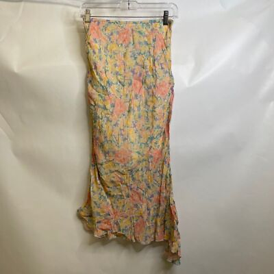 #ad BYTIMO Satin Skirt Women#x27;s Size Small Faded Flowers Print $180.75