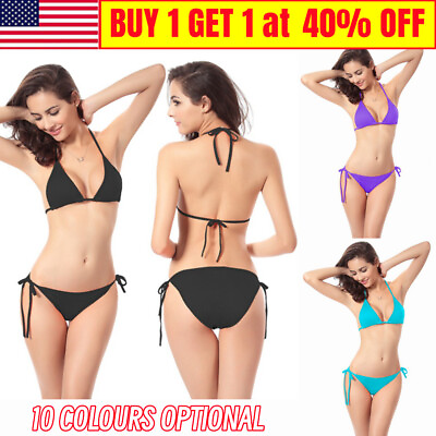 #ad Womens Push Up Bikini Bra Strappy Set Bathing Suit Swimsuit Swimwear Beachwear $8.59
