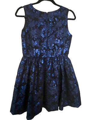 #ad The Children#x27;s Place Girls Dressy Party Dress Size 16 Blue Black Metallic $12.00