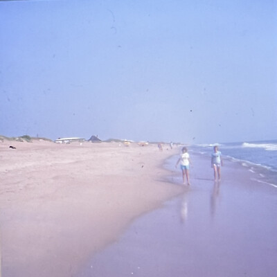 Vintage Photo Slide 1977 Girls Beach Ocean $9.99