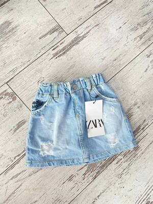 #ad NWT Zara mickey mouse denim jeans mini skirt $20.99